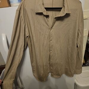 Kenneth Cole Reaction Size Xxl Tan Button-Up Shirt